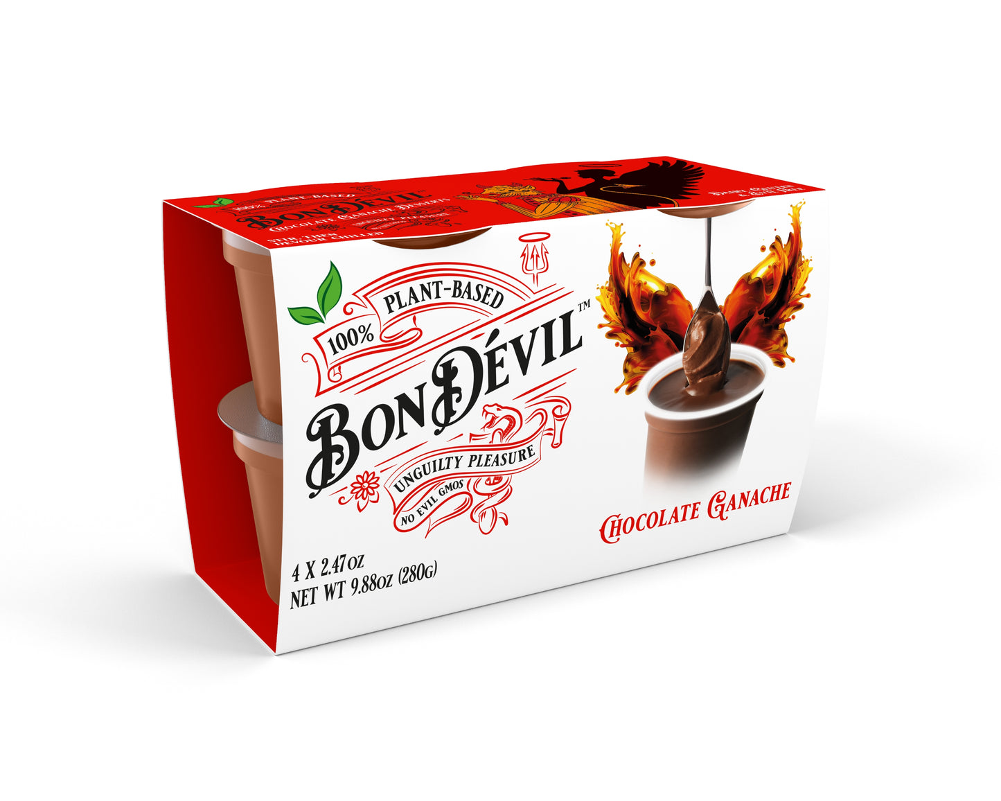 Bon Dévil Chocolate Ganache Dessert, 6, 4-Packs (24 Units/Cups)